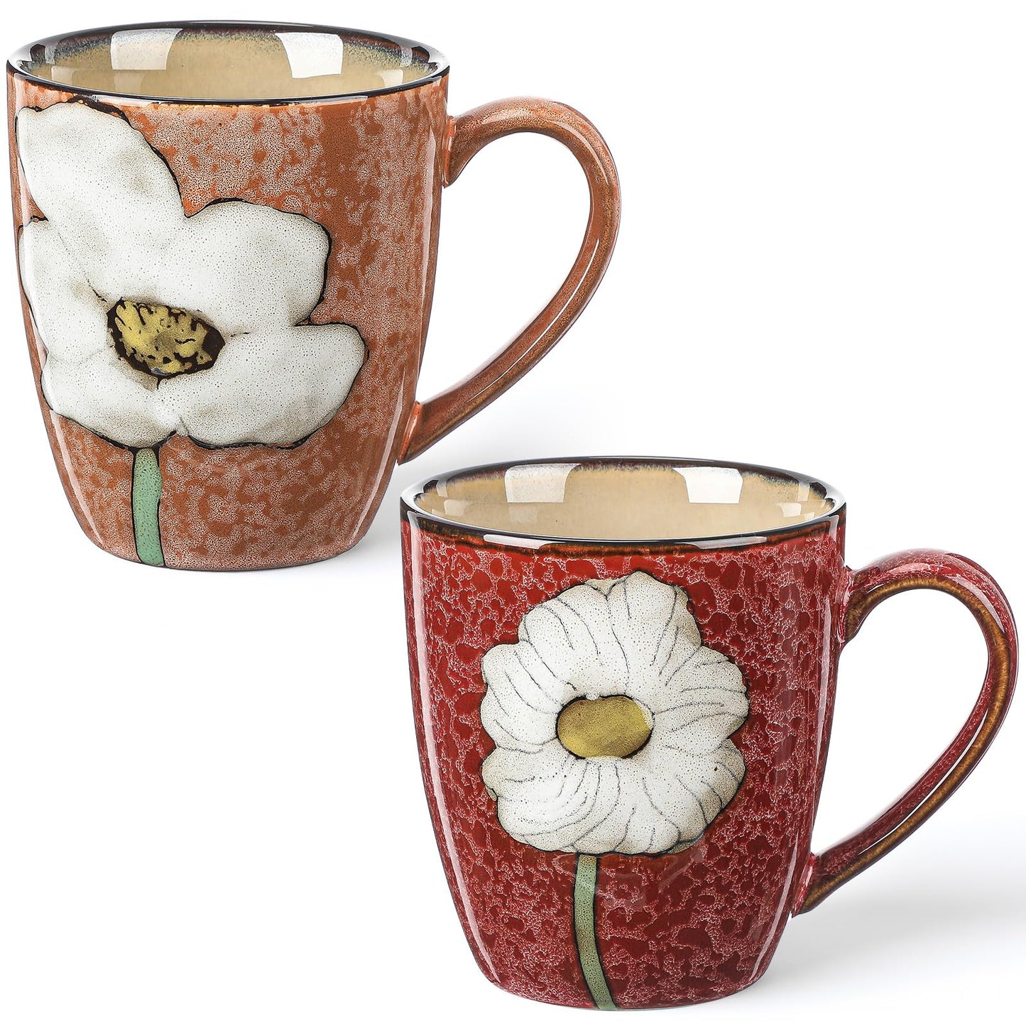 12oz Ceramic Coffee Mug Set with Handles