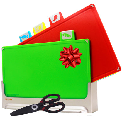 4-Piece Non-Toxic Cutting Board Set with Scissors