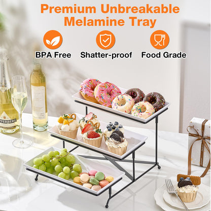 3-Tier Serving Tray Set with Stand