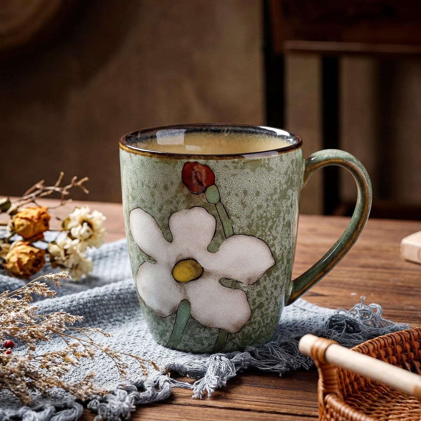 12oz Ceramic Coffee Mug Set with Handles