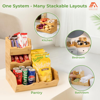 Expandable Bamboo Drawer Organizer Tray