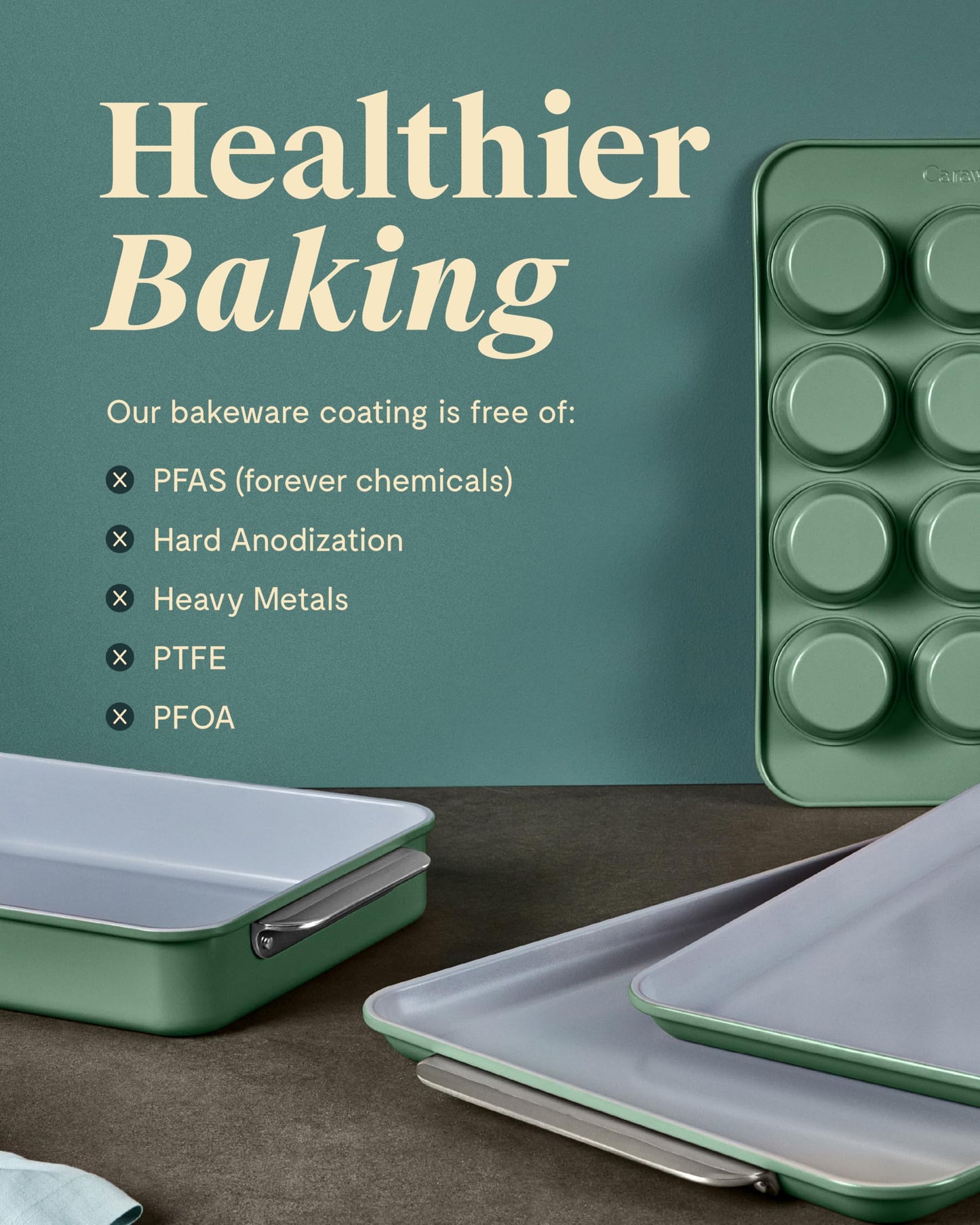 Ceramic Nonstick Bakeware Set with Storage