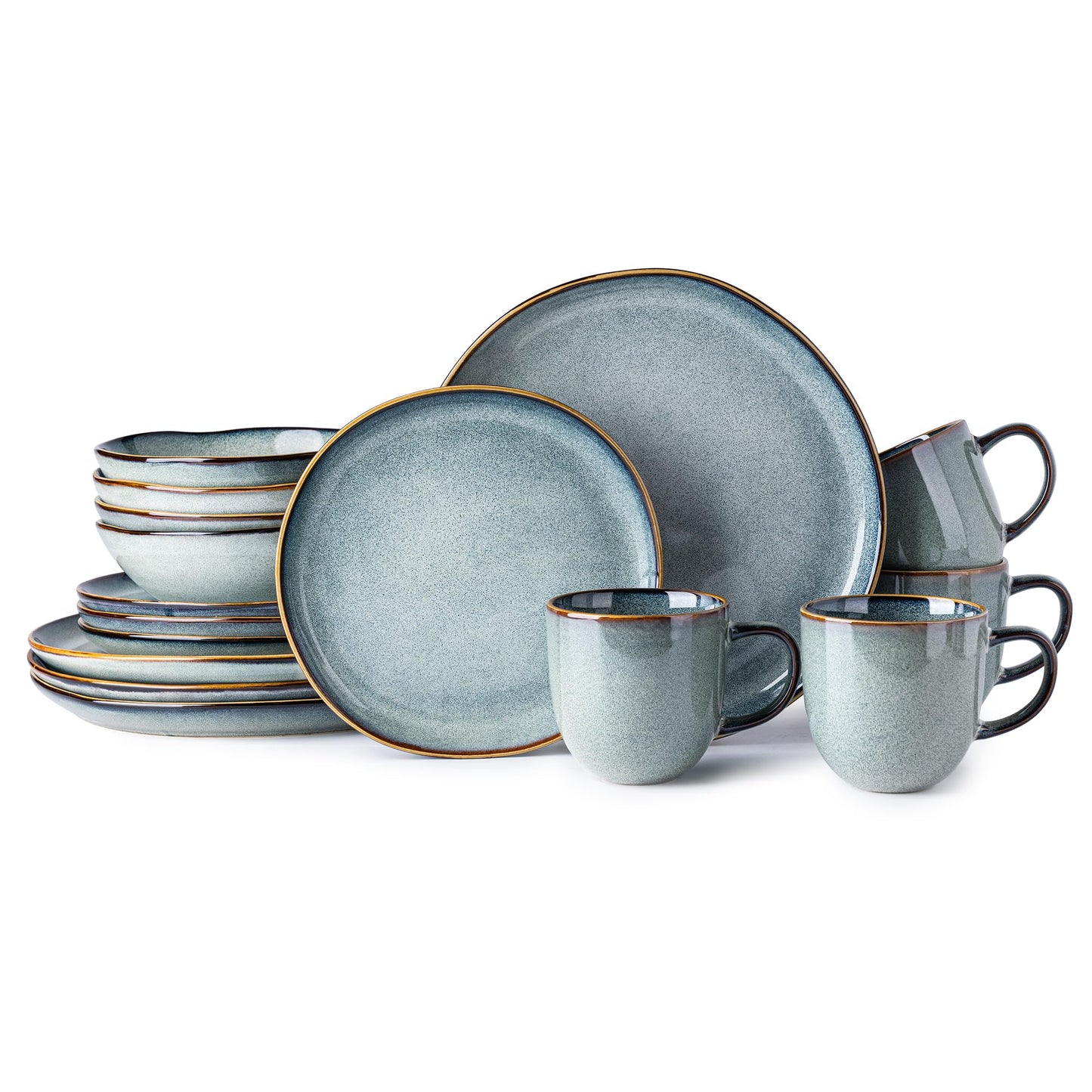 Reactive Glaze Ceramic Dinnerware Set for 4