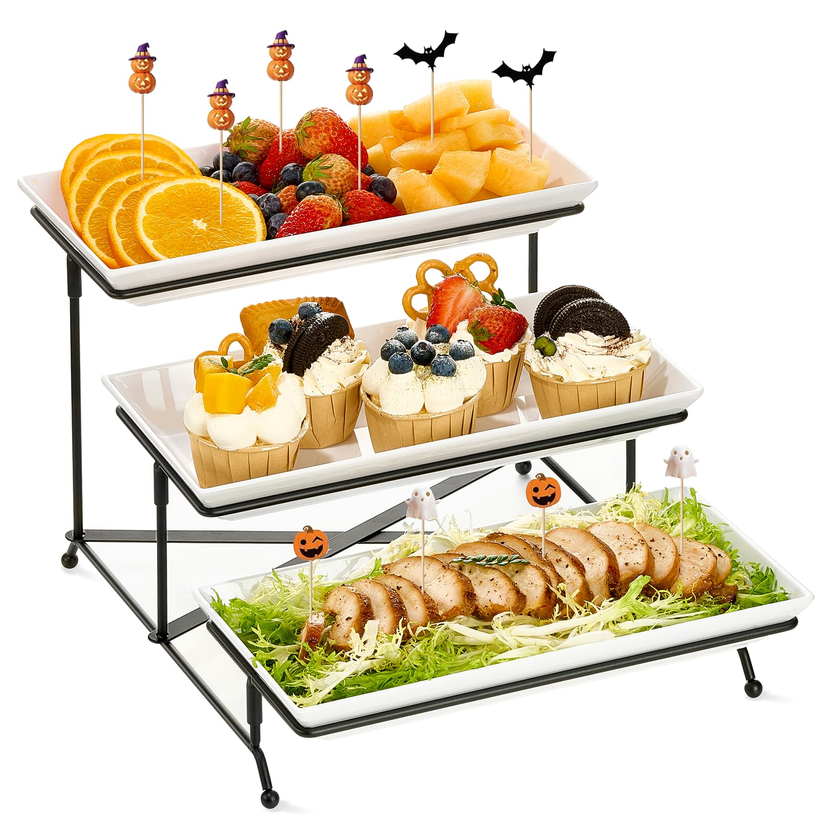 3-Tier Serving Tray Set with Stand
