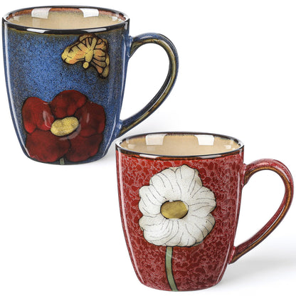12oz Ceramic Coffee Mug Set with Handles