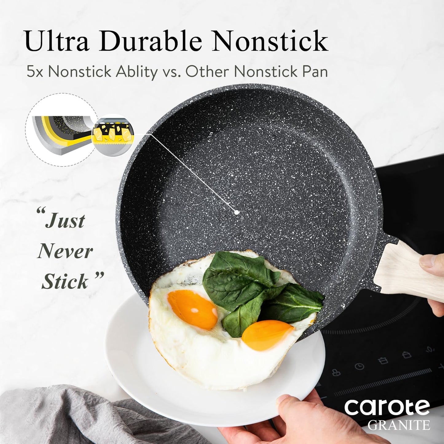 CAROTE Nonstick Pots and Pans Cookware Set Nonstick
