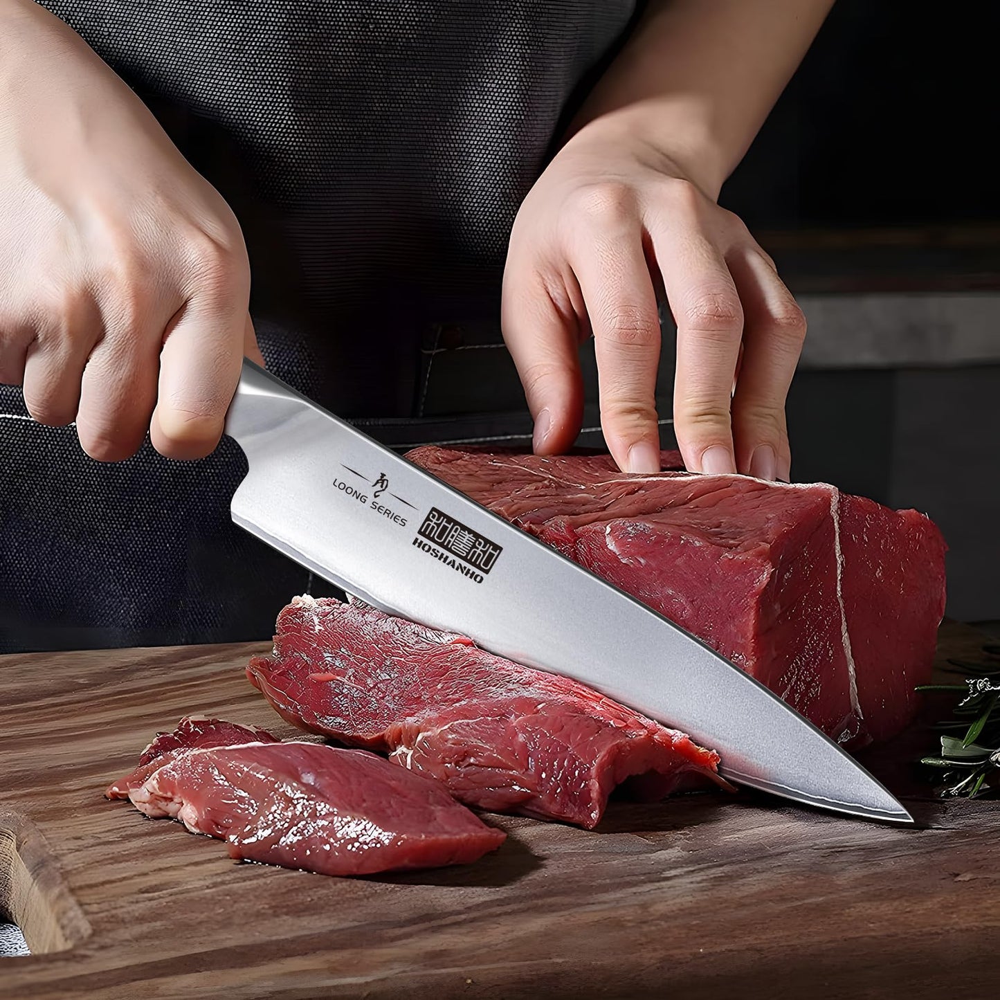 8-Piece Japanese Steel Kitchen Knife Set with Block