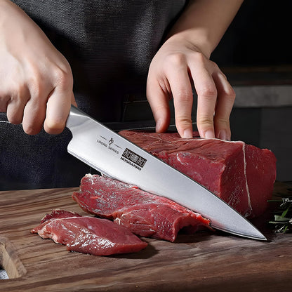 8-Piece Japanese Steel Kitchen Knife Set with Block