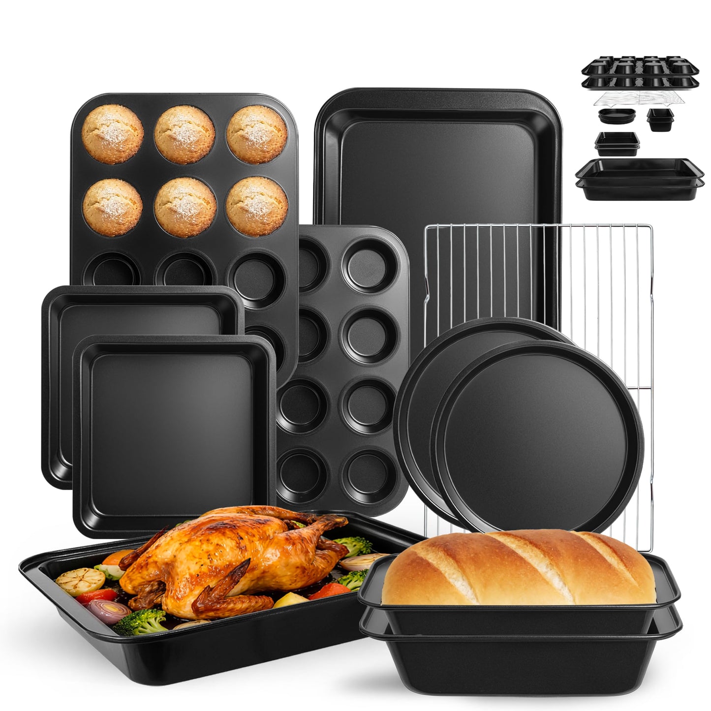 11-Piece Nonstick Carbon Steel Bakeware Set