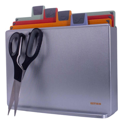 4-Piece Non-Toxic Cutting Board Set with Scissors