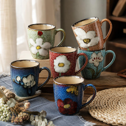 12oz Ceramic Coffee Mug Set with Handles
