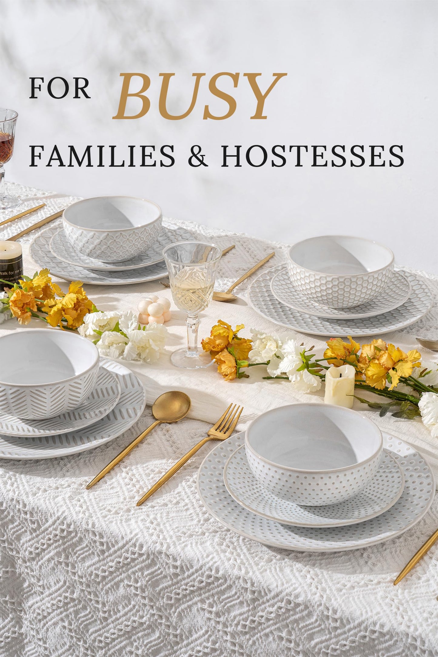 Embossed Scratch-Resistant Dinnerware Set