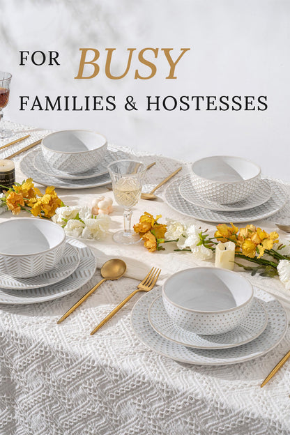 Embossed Scratch-Resistant Dinnerware Set
