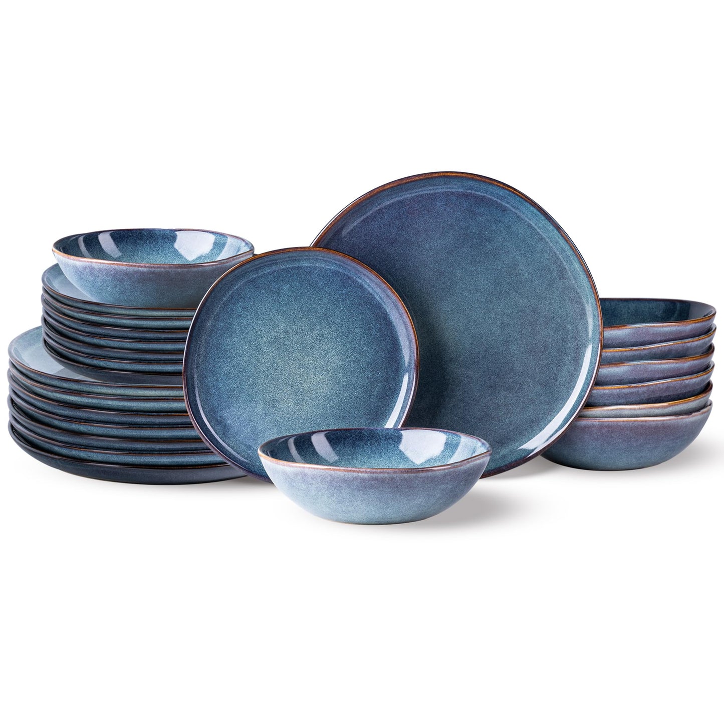 Reactive Glaze Ceramic Dinnerware Set for 4
