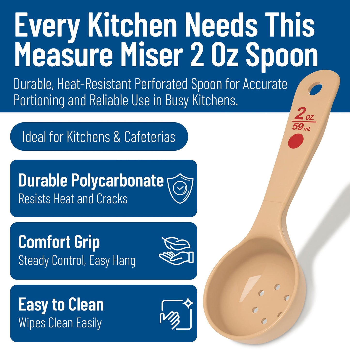 2 oz Perforated Portion Control Measuring Spoon