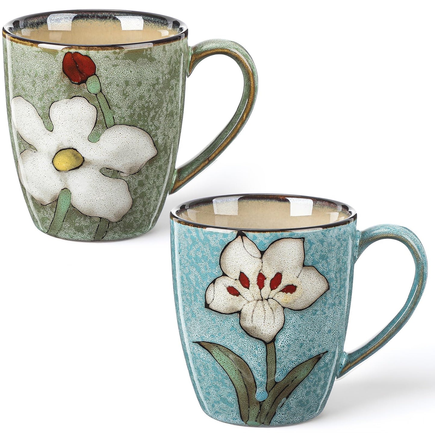 12oz Ceramic Coffee Mug Set with Handles