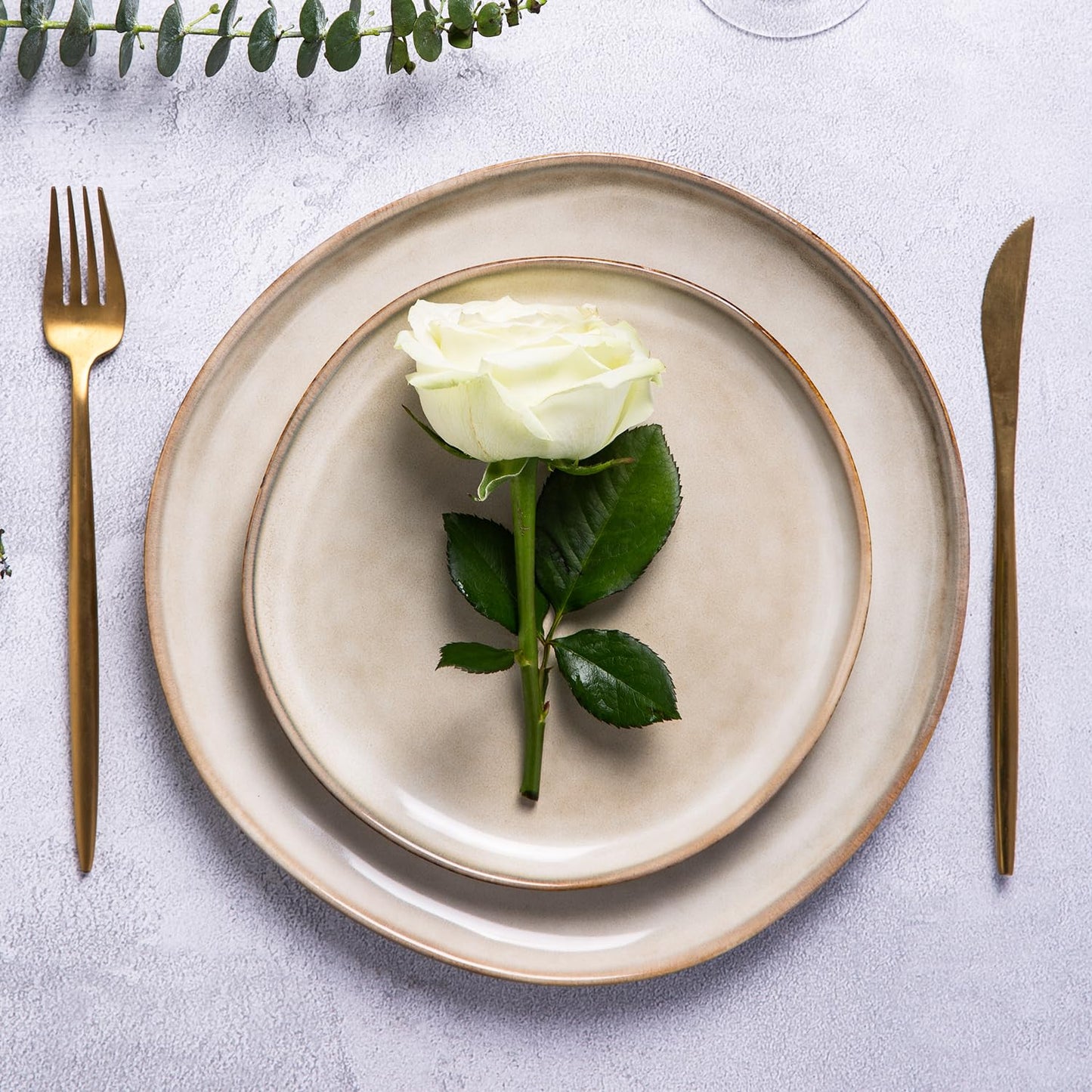Reactive Glaze Ceramic Dinnerware Set for 4