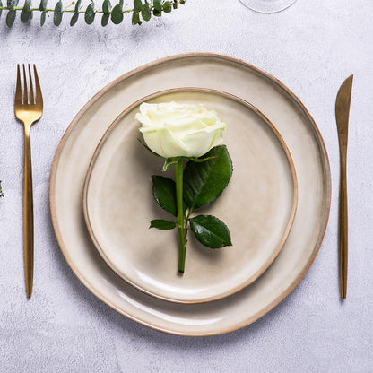 Reactive Glaze Ceramic Dinnerware Set for 4