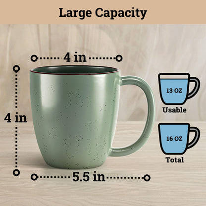 Set of 4 Ceramic Coffee Mugs with Handles