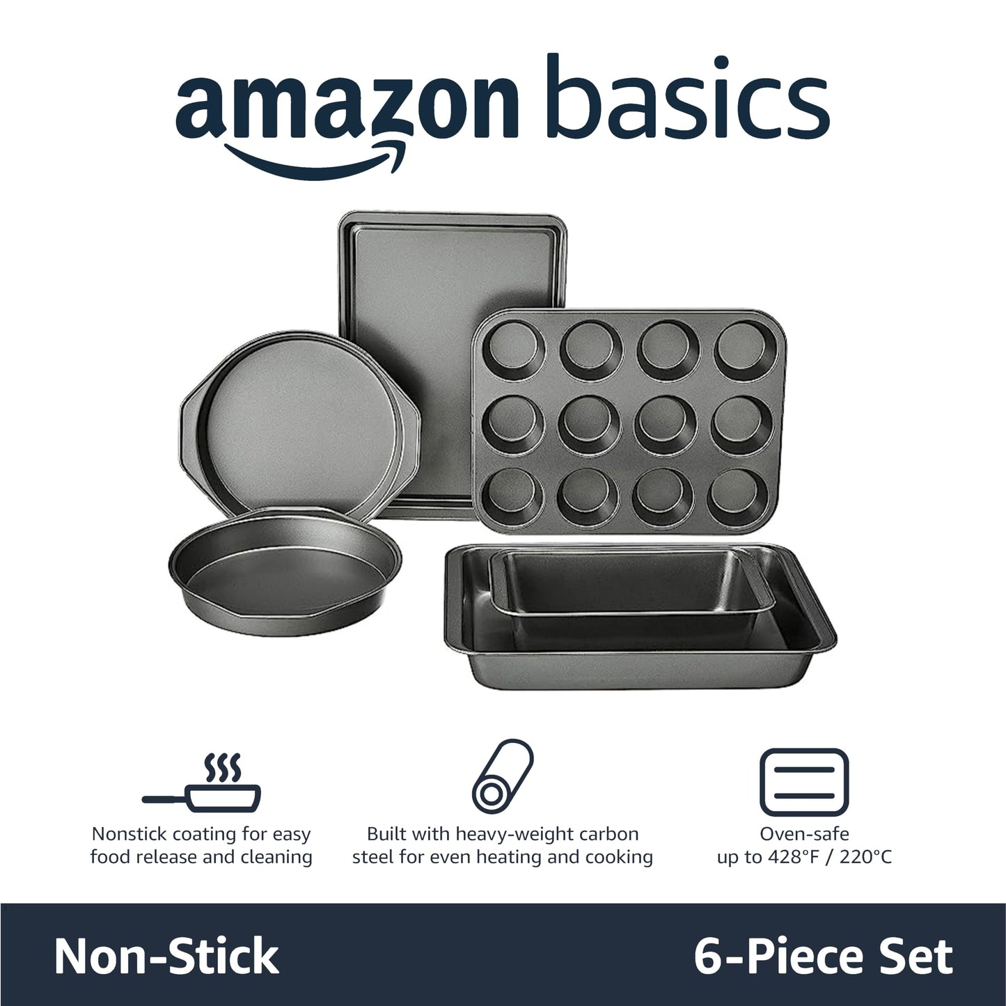 6-Piece Nonstick Carbon Steel Bakeware Set