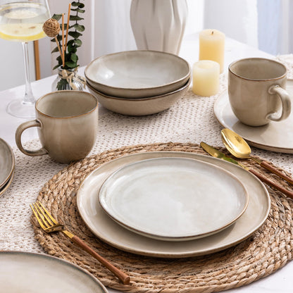Reactive Glaze Ceramic Dinnerware Set for 4