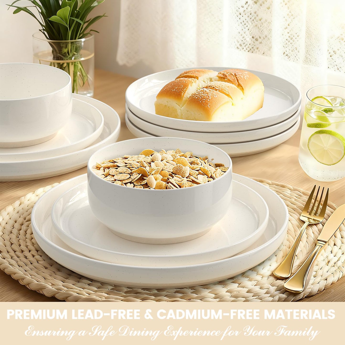 Plates and Bowls Sets, Scratch Resistant Dinnerware Sets