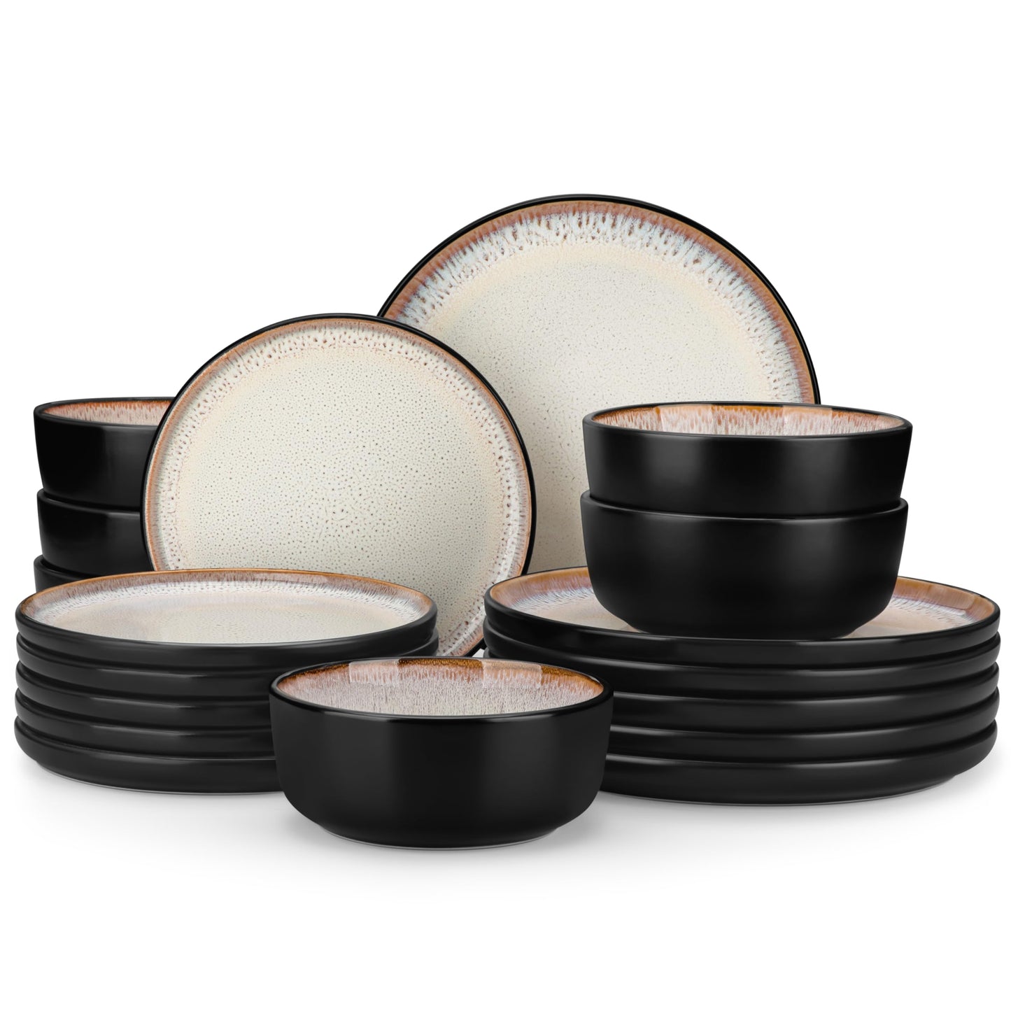 Ceramic Stoneware Plates and Bowls Dinnerware Set