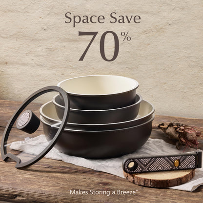Ceramic Non Stick Cookware Set with Handles