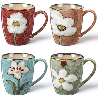 12oz Ceramic Coffee Mug Set with Handles