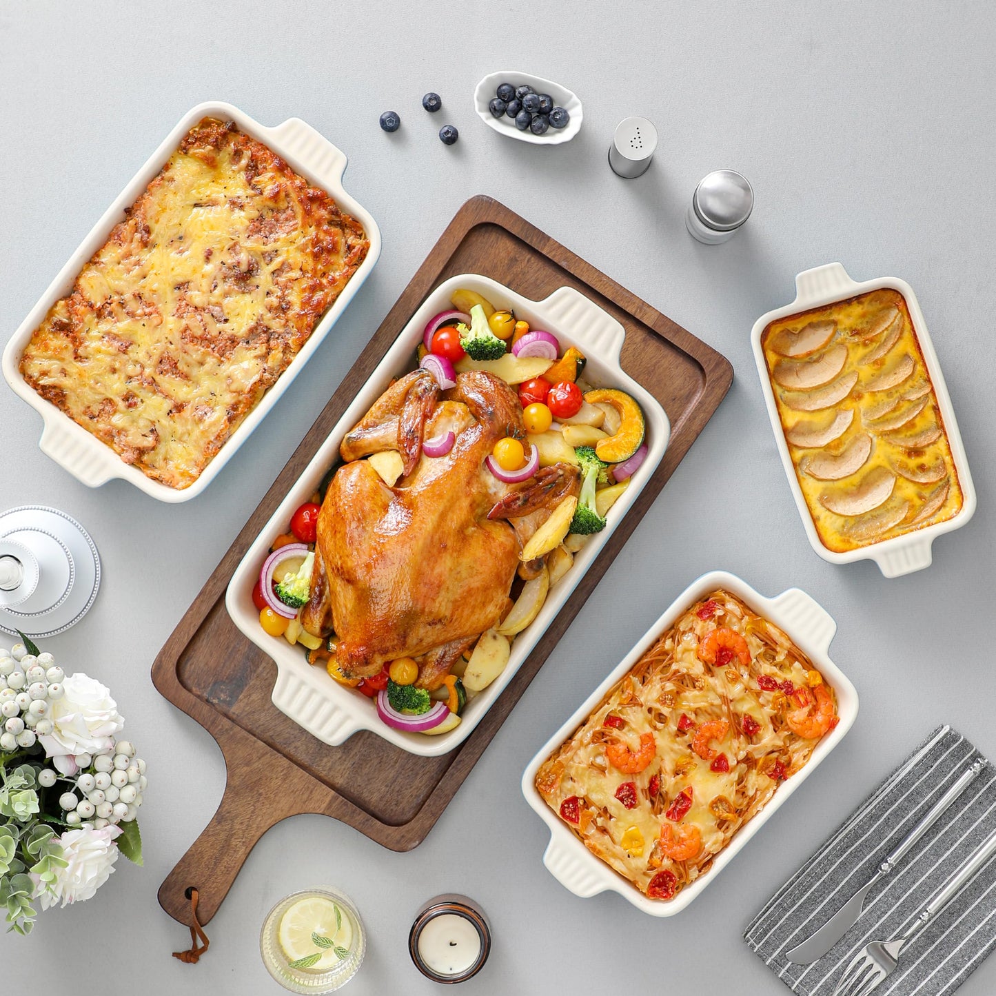 Porcelain Casserole Baking Dish Set of 4