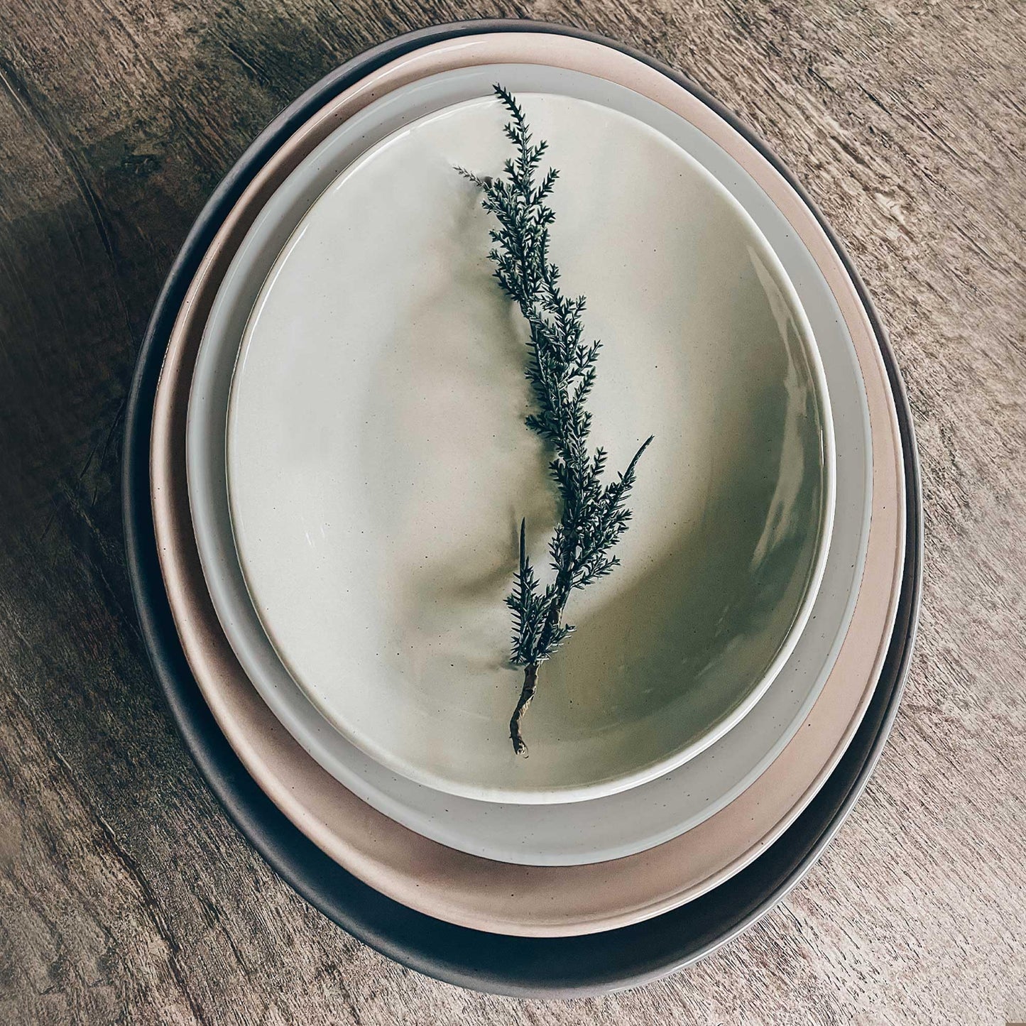 Ceramic Large Serving Bowls Set of 2 Platters